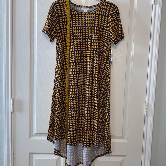 LuLaRoe woman’s dress Carly size XS mustard blue - Picture 6 of 11